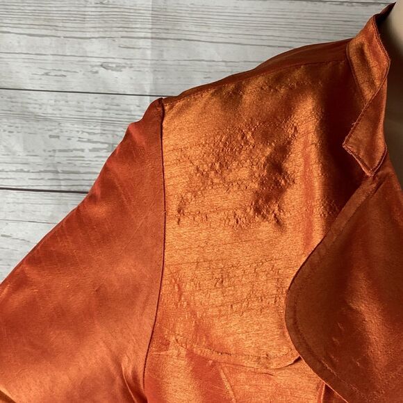 Chico's Size 2 Shimmery Orange Jacket - Picture 3 of 12